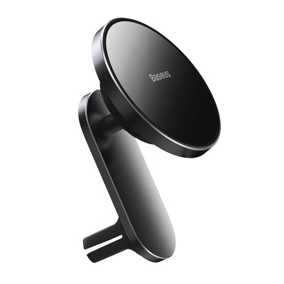 Автомобильный держатель BASEUS Big Energy Car Mount, с беспроводной зарядкой, 2A, 15W, черный, на воздуховод+клей Автомобильный держатель BASEUS Big Energy Car Mount, с беспроводной зарядкой, 2A, 15W, черный, на воздуховод+клей