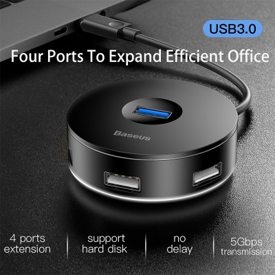 Переходник/Адаптер BASEUS Round Box, Разветвитель, Type-C - 1xUSB3.0 + 3xUSB2.0, 25 см, белый Переходник/Адаптер BASEUS Round Box, Разветвитель, Type-C - 1xUSB3.0 + 3xUSB2.0, 25 см, белый