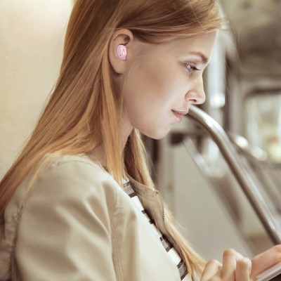 Беспроводные наушники BASEUS Encok WM01, Bluetooth, 40 мАч, розовый, Type-C Беспроводные наушники BASEUS Encok WM01, Bluetooth, 40 мАч, розовый, Type-C