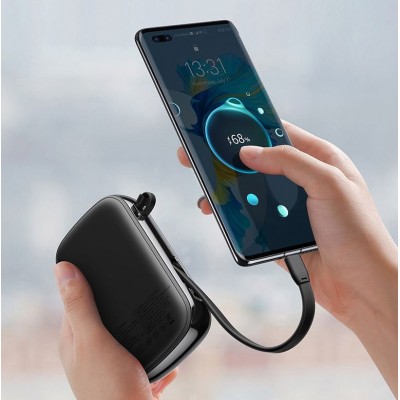 Портативный аккумулятор BASEUS Qpow Digital Display, 3A, 20000 мА⋅ч, черный, с кабелем Type-C Портативный аккумулятор BASEUS Qpow Digital Display, 3A, 20000 мА⋅ч, черный, с кабелем Type-C