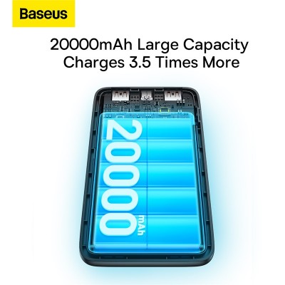 Портативный аккумулятор BASEUS Bipow Pro Digital Display Fast Charge 22.5W Overseas Edition, 3A, 20000 мА⋅ч, черный Портативный аккумулятор BASEUS Bipow Pro Digital Display Fast Charge 22.5W Overseas Edition, 3A, 20000 мА⋅ч, черный