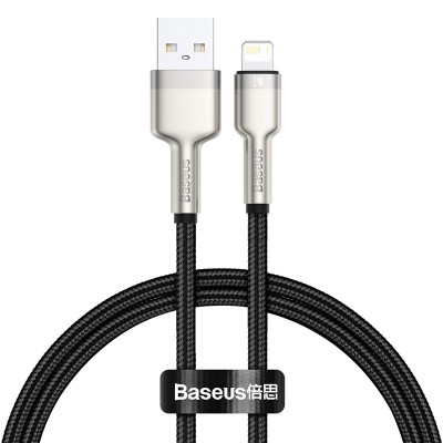 Кабель USB BASEUS Cafule Series Metal, USB - Lightning, 2.4А, 25 см, черный Кабель USB BASEUS Cafule Series Metal, USB - Lightning, 2.4А, 25 см, черный