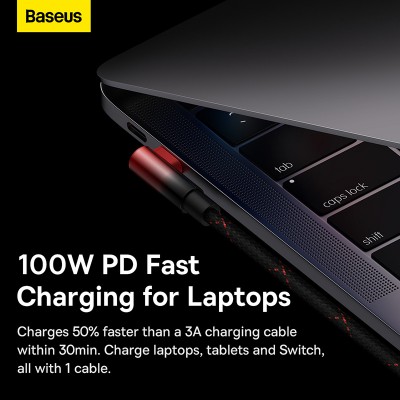 Кабель USB-C BASEUS MVP 2 Elbow-shaped Fast Charging, Type-C - Type-C, 100W, 2 м, черно-красный, угловой Кабель USB-C BASEUS MVP 2 Elbow-shaped Fast Charging, Type-C - Type-C, 100W, 2 м, черно-красный, угловой