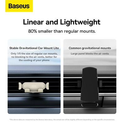 Автомобильный держатель BASEUS Stable Gravitational Lite (Air Outlet Version), кремовый, на воздуховод Автомобильный держатель BASEUS Stable Gravitational Lite (Air Outlet Version), кремовый, на воздуховод