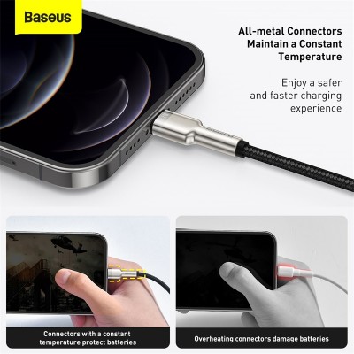 Кабель USB BASEUS Cafule Series Metal, USB - Lightning, 2.4А, 25 см, черный Кабель USB BASEUS Cafule Series Metal, USB - Lightning, 2.4А, 25 см, черный