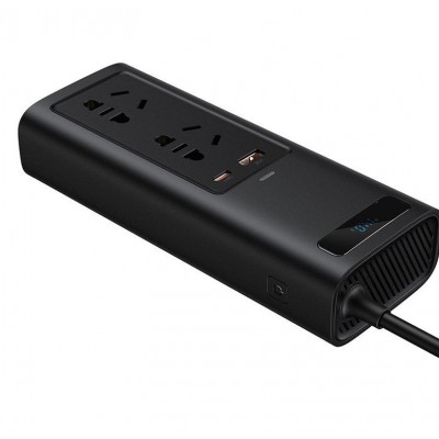 Автомобильный инвертор BASEUS In-car Inverter CN/EU, черный, 150W Автомобильный инвертор BASEUS In-car Inverter CN/EU, черный, 150W