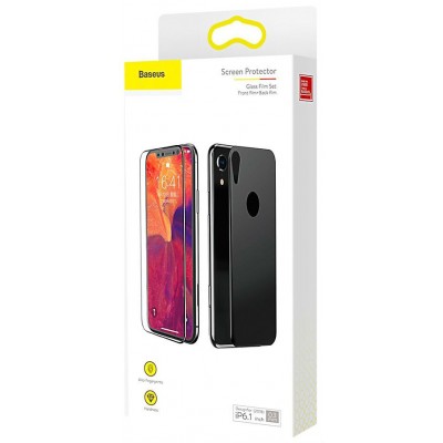 Защитное стекло BASEUS SGAPIPH61-TZ01 для iPhone XR, 0.3mm, Комплект, прозрачный+черная рамка Защитное стекло BASEUS SGAPIPH61-TZ01 для iPhone XR, 0.3mm, Комплект, прозрачный+черная рамка