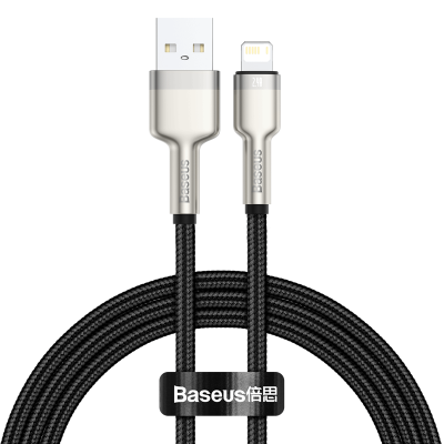 Кабель USB BASEUS Cafule Series Metal, USB - Lightning, 2.4А, 1 м, черный Кабель USB BASEUS Cafule Series Metal, USB - Lightning, 2.4А, 1 м, черный