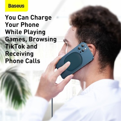 Беспроводное зарядное устройство BASEUS Light Magnetic BS-W518 + Кабель Type-C, 2A, 15W, синий Беспроводное зарядное устройство BASEUS Light Magnetic BS-W518 + Кабель Type-C, 2A, 15W, синий