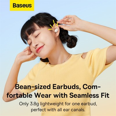 Беспроводные наушники BASEUS WM02, Bluetooth, 40 мАч, белый Беспроводные наушники BASEUS WM02, Bluetooth, 40 мАч, белый