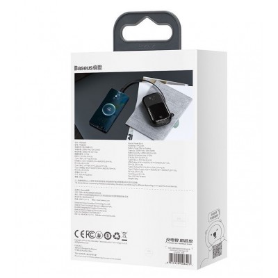 Портативный аккумулятор BASEUS Qpow Digital Display, 3A, 20000 мА⋅ч, черный, с кабелем Type-C Портативный аккумулятор BASEUS Qpow Digital Display, 3A, 20000 мА⋅ч, черный, с кабелем Type-C