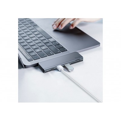 Переходник/Адаптер BASEUS UCN3266, Разветвитель, Type-C - 2xUSB3.0 + HDMI + PD + TF/SD, серый Переходник/Адаптер BASEUS UCN3266, Разветвитель, Type-C - 2xUSB3.0 + HDMI + PD + TF/SD, серый