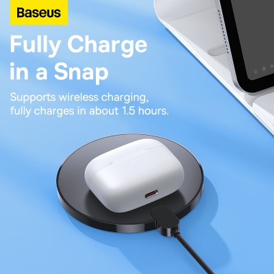 Беспроводные наушники BASEUS Bowie M2+, Bluetooth, 40 мАч, белый Беспроводные наушники BASEUS Bowie M2+, Bluetooth, 40 мАч, белый