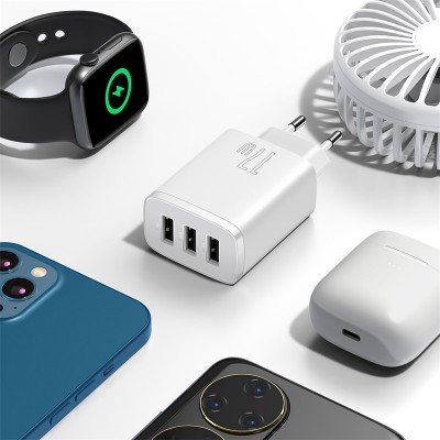 Зарядное устройство BASEUS Compact Charger 3U 3*USB, 3.4A, 17W, белый Зарядное устройство BASEUS Compact Charger 3U 3*USB, 3.4A, 17W, белый