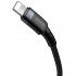 Кабель USB-C BASEUS Cafule, Type-C - Lightning, 2.4А, 18W, 1 м, серый+черный Кабель USB-C BASEUS Cafule, Type-C - Lightning, 2.4А, 18W, 1 м, серый+черный