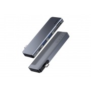 Переходник/Адаптер BASEUS UCN3266, Разветвитель, Type-C - 2xUSB3.0 + HDMI + PD + TF/SD, серый