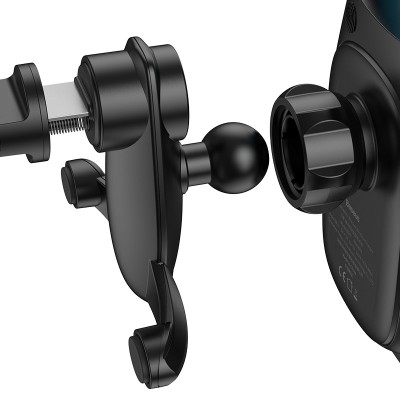 Автомобильный держатель BASEUS Aurora Electric Holder, с беспроводной зарядкой, 2A, 15W, черный, на воздуховод Автомобильный держатель BASEUS Aurora Electric Holder, с беспроводной зарядкой, 2A, 15W, черный, на воздуховод