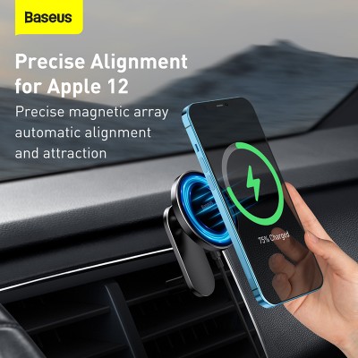 Автомобильный держатель BASEUS Big Energy Car Mount, с беспроводной зарядкой, 2A, 15W, черный, на воздуховод+клей Автомобильный держатель BASEUS Big Energy Car Mount, с беспроводной зарядкой, 2A, 15W, черный, на воздуховод+клей