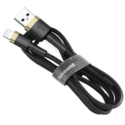 Кабель USB BASEUS Cafule, USB - Lightning, 1.5А, 2 м, золотой+черный Кабель USB BASEUS Cafule, USB - Lightning, 1.5А, 2 м, золотой+черный