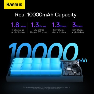 Портативный аккумулятор BASEUS Adaman2 Digital Display Fast Charge 30W, 3A, 10000 мА⋅ч, черный, быстрая зарядка, дисплей Портативный аккумулятор BASEUS Adaman2 Digital Display Fast Charge 30W, 3A, 10000 мА⋅ч, черный, быстрая зарядка, дисплей