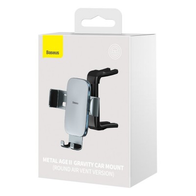 Автомобильный держатель BASEUS Metal AgeⅡ Gravity Car Mount (Round Air Vent Version), темно-серый, на воздуховод Автомобильный держатель BASEUS Metal AgeⅡ Gravity Car Mount (Round Air Vent Version), темно-серый, на воздуховод