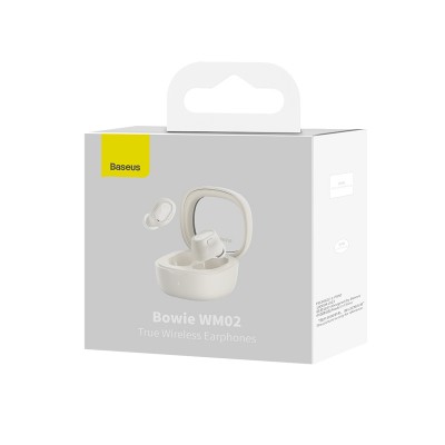 Беспроводные наушники BASEUS WM02, Bluetooth, 40 мАч, белый Беспроводные наушники BASEUS WM02, Bluetooth, 40 мАч, белый