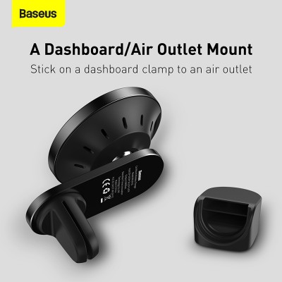 Автомобильный держатель BASEUS Big Energy Car Mount, с беспроводной зарядкой, 2A, 15W, черный, на воздуховод+клей Автомобильный держатель BASEUS Big Energy Car Mount, с беспроводной зарядкой, 2A, 15W, черный, на воздуховод+клей