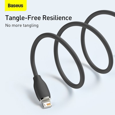 Кабель USB BASEUS Jelly Liquid Silica Gel, USB - Lightning, 2.4А, 2 м, черный Кабель USB BASEUS Jelly Liquid Silica Gel, USB - Lightning, 2.4А, 2 м, черный