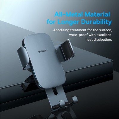 Автомобильный держатель BASEUS Metal AgeⅡ Gravity Car Mount (Round Air Vent Version), темно-серый, на воздуховод Автомобильный держатель BASEUS Metal AgeⅡ Gravity Car Mount (Round Air Vent Version), темно-серый, на воздуховод