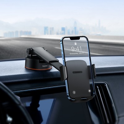Автомобильный держатель BASEUS Easy Control Clamp Car Mount Holder Pro (Suction Cup Version), черный, на присоске Автомобильный держатель BASEUS Easy Control Clamp Car Mount Holder Pro (Suction Cup Version), черный, на присоске