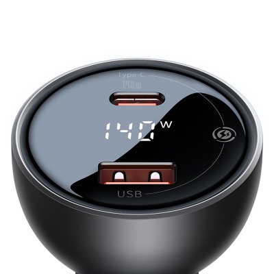 Автомобильное зарядное устройство BASEUS Digital Display PD3.1 Dual Fast Charge 140W, USB+Type-C + Кабель Type-C-Type-C, Автомобильное зарядное устройство BASEUS Digital Display PD3.1 Dual Fast Charge 140W, USB+Type-C + Кабель Type-C-Type-C,