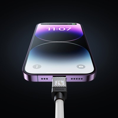 Кабель USB BASEUS CoolPlay Series Fast Charging, USB - Lightning, 2.4А, 1 м, белый Кабель USB BASEUS CoolPlay Series Fast Charging, USB - Lightning, 2.4А, 1 м, белый