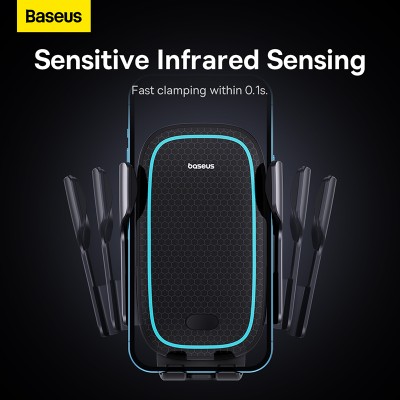 Автомобильный держатель BASEUS Milky Way Pro, с беспроводной зарядкой, 15W, черный, на воздуховод Автомобильный держатель BASEUS Milky Way Pro, с беспроводной зарядкой, 15W, черный, на воздуховод