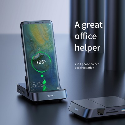 Переходник/Адаптер BASEUS Mate Docking, Разветвитель - док-станция, Type-C - USB3.0 + 2xUSB2.0 + HDMI + SD + MiroSD + T Переходник/Адаптер BASEUS Mate Docking, Разветвитель - док-станция, Type-C - USB3.0 + 2xUSB2.0 + HDMI + SD + MiroSD + T