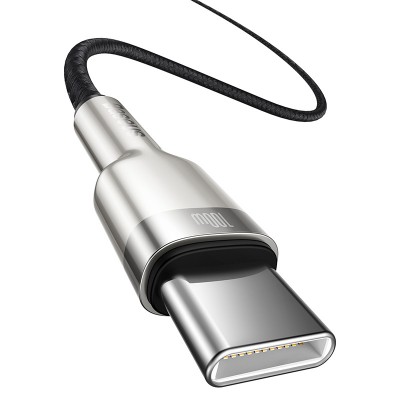 Кабель USB-C BASEUS Cafule Series Metal, Type-C - Type-C, 5A, 100W, 1 м, черный Кабель USB-C BASEUS Cafule Series Metal, Type-C - Type-C, 5A, 100W, 1 м, черный