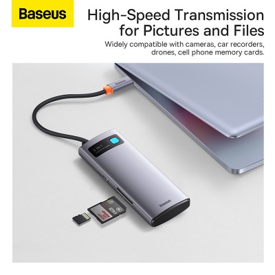 Переходник/Адаптер BASEUS Starjoy Series 6-in-1, Разветвитель, Type-C - 3xUSB3.0+ HDMI+PD+RJ45, серый Переходник/Адаптер BASEUS Starjoy Series 6-in-1, Разветвитель, Type-C - 3xUSB3.0+ HDMI+PD+RJ45, серый