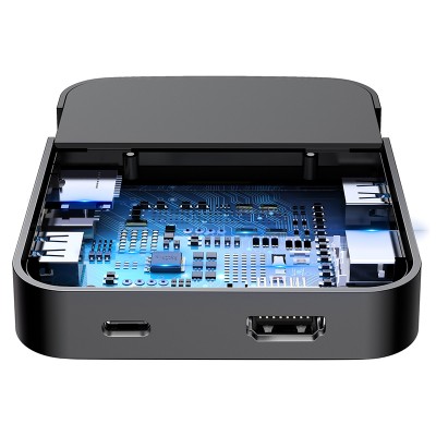 Переходник/Адаптер BASEUS Mate Docking, Разветвитель - док-станция, Type-C - USB3.0 + 2xUSB2.0 + HDMI + SD + MiroSD + T Переходник/Адаптер BASEUS Mate Docking, Разветвитель - док-станция, Type-C - USB3.0 + 2xUSB2.0 + HDMI + SD + MiroSD + T