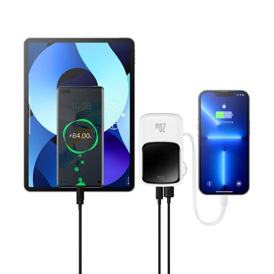 Портативный аккумулятор BASEUS Qpow Pro Digital Display Fast Charge 20W iP Edition, 3A, 10000 мА⋅ч, белый, с кабелем Typ Портативный аккумулятор BASEUS Qpow Pro Digital Display Fast Charge 20W iP Edition, 3A, 10000 мА⋅ч, белый, с кабелем Typ