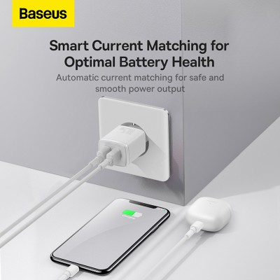 Зарядное устройство BASEUS Compact Charger 2U 2*USB, 2.1A, 10.5W, белый Зарядное устройство BASEUS Compact Charger 2U 2*USB, 2.1A, 10.5W, белый