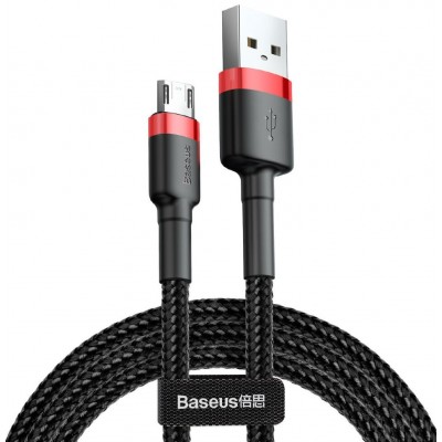 Кабель USB BASEUS Cafule, USB - MicroUSB, 2.4А, 1 м, красный+черный Кабель USB BASEUS Cafule, USB - MicroUSB, 2.4А, 1 м, красный+черный