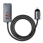 Автомобильное зарядное устройство BASEUS Share Together, USB + разветвитель 3*USB+USB-C, 5A, серый
