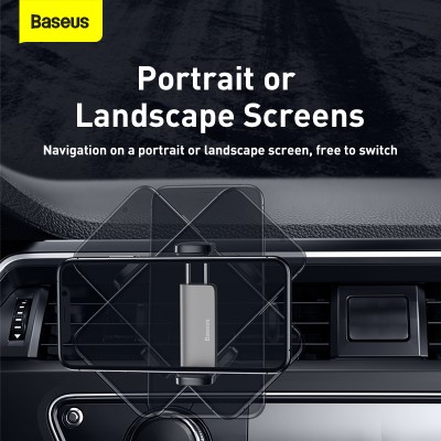 Автомобильный держатель BASEUS Steel Cannon Air Outlet, серебристый, на воздуховод Автомобильный держатель BASEUS Steel Cannon Air Outlet, серебристый, на воздуховод