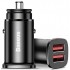 Автомобильное зарядное устройство BASEUS Square metal, 2*USB, 5A, 30W, черный, быстрая зарядка Автомобильное зарядное устройство BASEUS Square metal, 2*USB, 5A, 30W, черный, быстрая зарядка