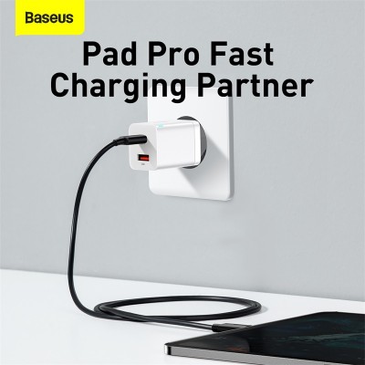 Зарядное устройство BASEUS Super Si Pro USB+Type-C, 3A, 30W, белый Зарядное устройство BASEUS Super Si Pro USB+Type-C, 3A, 30W, белый