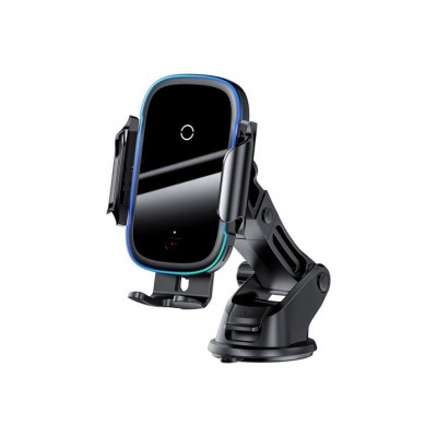 Автомобильный держатель BASEUS Light Electric, с беспроводной зарядкой, 15W, черный, на воздуховод+присоска, Qi Автомобильный держатель BASEUS Light Electric, с беспроводной зарядкой, 15W, черный, на воздуховод+присоска, Qi