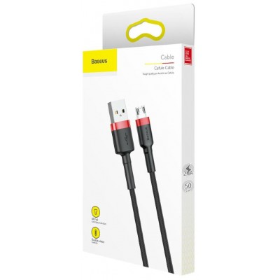 Кабель USB BASEUS Cafule, USB - MicroUSB, 2.4А, 1 м, красный+черный Кабель USB BASEUS Cafule, USB - MicroUSB, 2.4А, 1 м, красный+черный