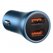 Автомобильное зарядное устройство BASEUS Golden Contactor Pro Dual, 2*USB, 5A, 40W, синий