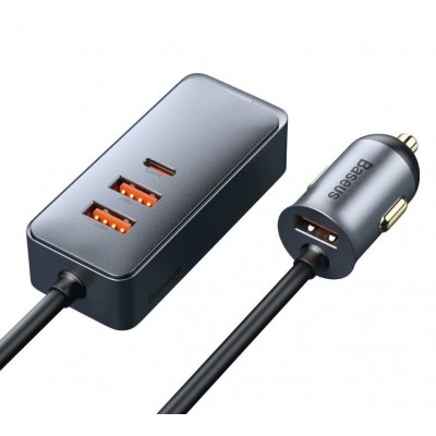 Автомобильное зарядное устройство BASEUS Share Together, USB + разветвитель 3*USB+USB-C, 5A, серый Автомобильное зарядное устройство BASEUS Share Together, USB + разветвитель 3*USB+USB-C, 5A, серый
