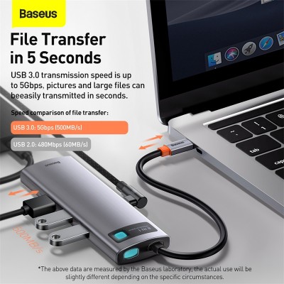 Переходник/Адаптер BASEUS Starjoy Series 8-in-1, Разветвитель, Type-C - USB3.0 + USB2.0 + HDMI + PD + 4K HD + RJ45 + SD/ Переходник/Адаптер BASEUS Starjoy Series 8-in-1, Разветвитель, Type-C - USB3.0 + USB2.0 + HDMI + PD + 4K HD + RJ45 + SD/