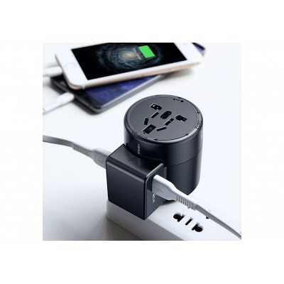 Зарядное устройство BASEUS Rotation Type 2*USB, 2.4A, черный, 4 класса, вращение на 360 Зарядное устройство BASEUS Rotation Type 2*USB, 2.4A, черный, 4 класса, вращение на 360